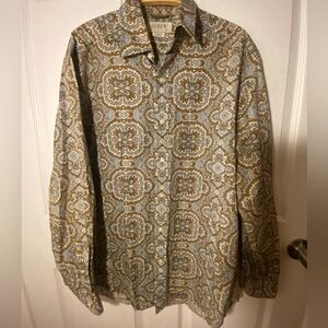 J. Crew Paisley Medallion Button-Up in Light Blue & Brown